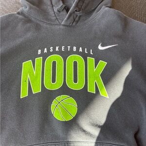 Nike Gray and Green Basketball Hoodie